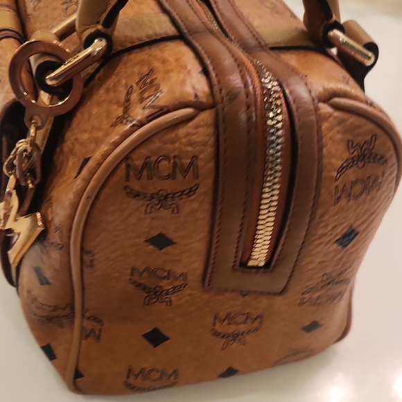 MCM Cognac Visetos Satchel-Stunning Preloved Bag! Check Out Those MCM Charms! - Picture 5 of 16